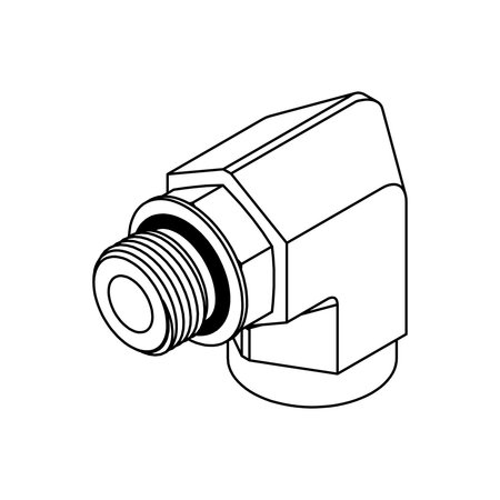 TOMPKINS Hydraulic Fitting-Steel12MOR-12FOR 90 6815-12-12